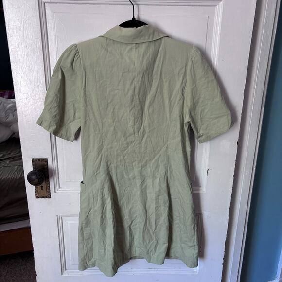 Princess Polly Oden Mini green button up dress - Picture 3 of 4